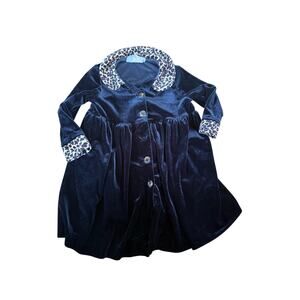 Bonnie Jean vintage velour animal print collar toddler dress